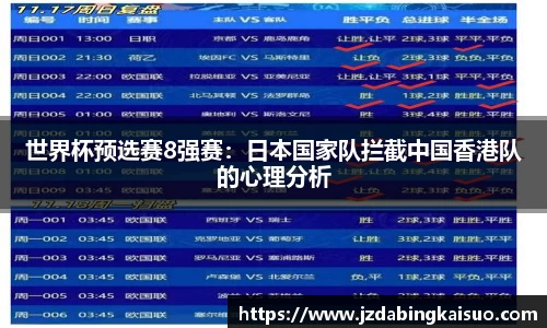 世界杯预选赛8强赛：日本国家队拦截中国香港队的心理分析